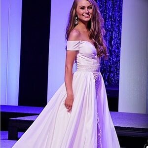 Tarik Ediz White Pageant Gown
